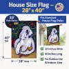Great Dane 33 - Harlequin with Christmas Tree Artwork House Flag
