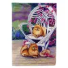 Pomeranian 3 Artwork House Flag