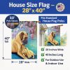 Great Dane 13 and puppy Artwork House Flag
