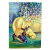 Great Dane 14 and puppy Artwork House Flag