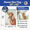 Dachshund 5 - Longhair - Red - Artwork House Flag