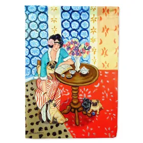 Pug 4 with Lady Artwork House Flag