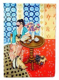 Pug with Lady 3 Garden Flag