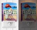 Japanese Chin with Lady Ceramic Nightlight