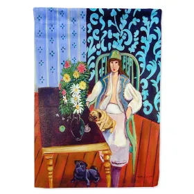 Pug 5 with Lady Artwork House Flag
