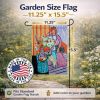 Pug with Lady 5 Garden Flag