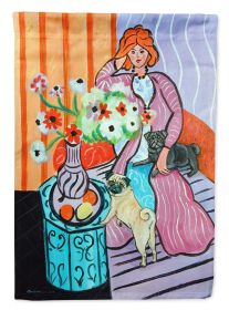 Pug with Lady 5 Garden Flag