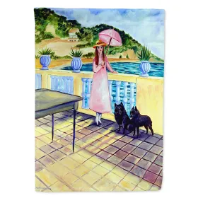Schipperke with Lady Artwork House Flag