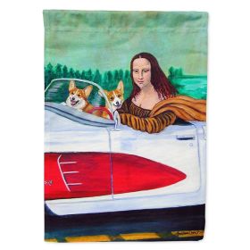 Corgi 4 with Mona Lisa Artwork House Flag