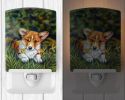 Corgi "Pup and Daffodils" Ceramic Nightlight