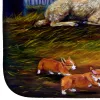 Corgi -Chaos in the barn with sheep Art Dish Drying Mat