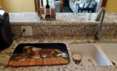Corgi - Snuggles the pony Art Dish Drying Mat