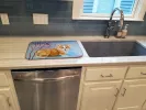 Corgi - Pup Snow Cardinal Art Dish Drying Mat