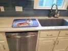 Corgi - Snow Cardinal Art Dish Drying Mat