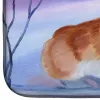 Corgi - Snow Cardinal Art Dish Drying Mat