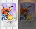 Chihuahua "with Teddy Bear" Ceramic Nightlight