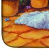 Bichon Frise  on the patio Art Dish Drying Mat
