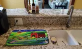 Corgi - Barn dance Art Dish Drying Mat