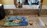 Corgi - Tuckered out Art Dish Drying Mat