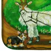 Corgi - Pumpkin Ride with Goat Art Dish Drying Mat
