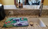 Bedlington Terrier Art Dish Drying Mat
