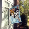 Siberian Husky  - Snow Angels  -  Artwork House Flag