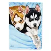 Siberian Husky  - Snow Angels  -  Artwork House Flag