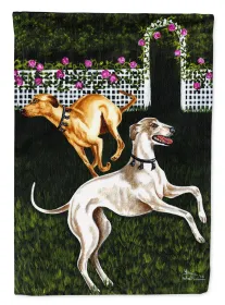 Greyhounds - Rose Garden Frolick - Artwork House Flag