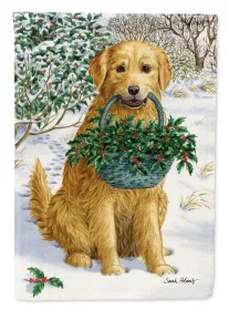 Labrador - Yellow - and Holly - Artwork House Flag