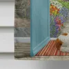 Welsh Springer Spaniel -  at the cottage door -  Artwork House Flag
