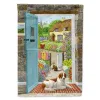 Welsh Springer Spaniel -  at the cottage door -  Artwork House Flag