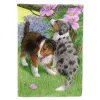 Sheltie Puppies Artwork House Flag