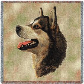Alaskan Malamute - Lap Square Cotton Woven Throw