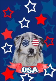 Australian Shepherd - Patriotic House Flag