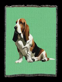 Basset Hound 2 Cotton Woven Throw