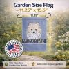 Pomeranian Welcome Flag Garden Size