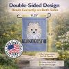 Pomeranian Welcome Flag Garden Size