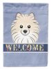 Pomeranian Welcome Flag Garden Size