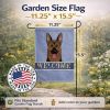 German Shepherd Welcome Flag Garden Size