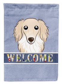 Dachshund - Longhair - Crème - Welcome House Flag