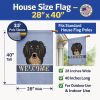 Dachshund - Longhair - Black and Tan - Welcome House Flag