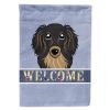 Dachshund - Longhair - Black and Tan - Welcome House Flag
