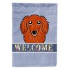 Dachshund - Longhair - Red - Welcome House Flag