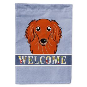 Dachshund - Longhair - Red - Welcome House Flag