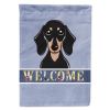 Dachshund - Black and Tan - Welcome House Flag
