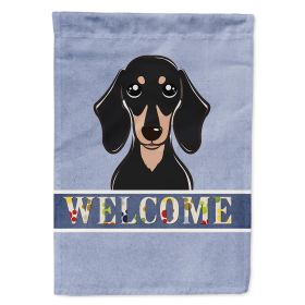 Dachshund - Black and Tan - Welcome House Flag