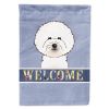 Bichon Frise 3 Welcome House Flag