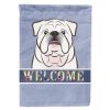Bulldog - White - Welcome House Flag