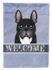 French Bulldog - Black - Welcome House Flag