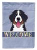 Bernese Mountain Dog 3 Welcome House Flag